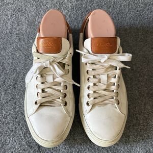 Good Man Brand White Brown Leather Sneakers Men's Size 8.5 Lace Up Casual Shoes